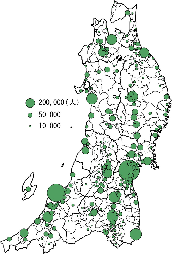 人口の分布 イメージ